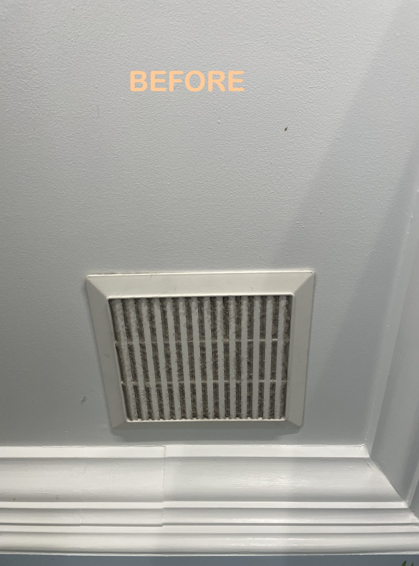Before and after cleaning — before