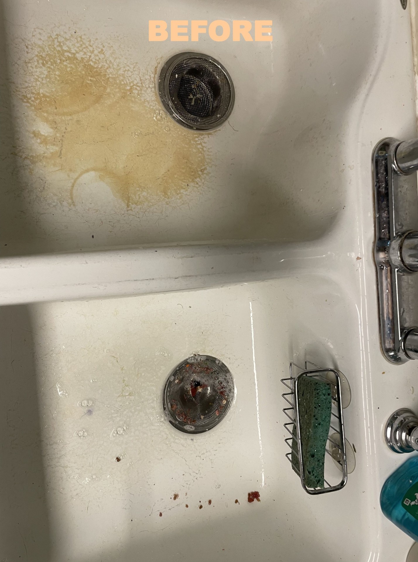 Before and after cleaning — before